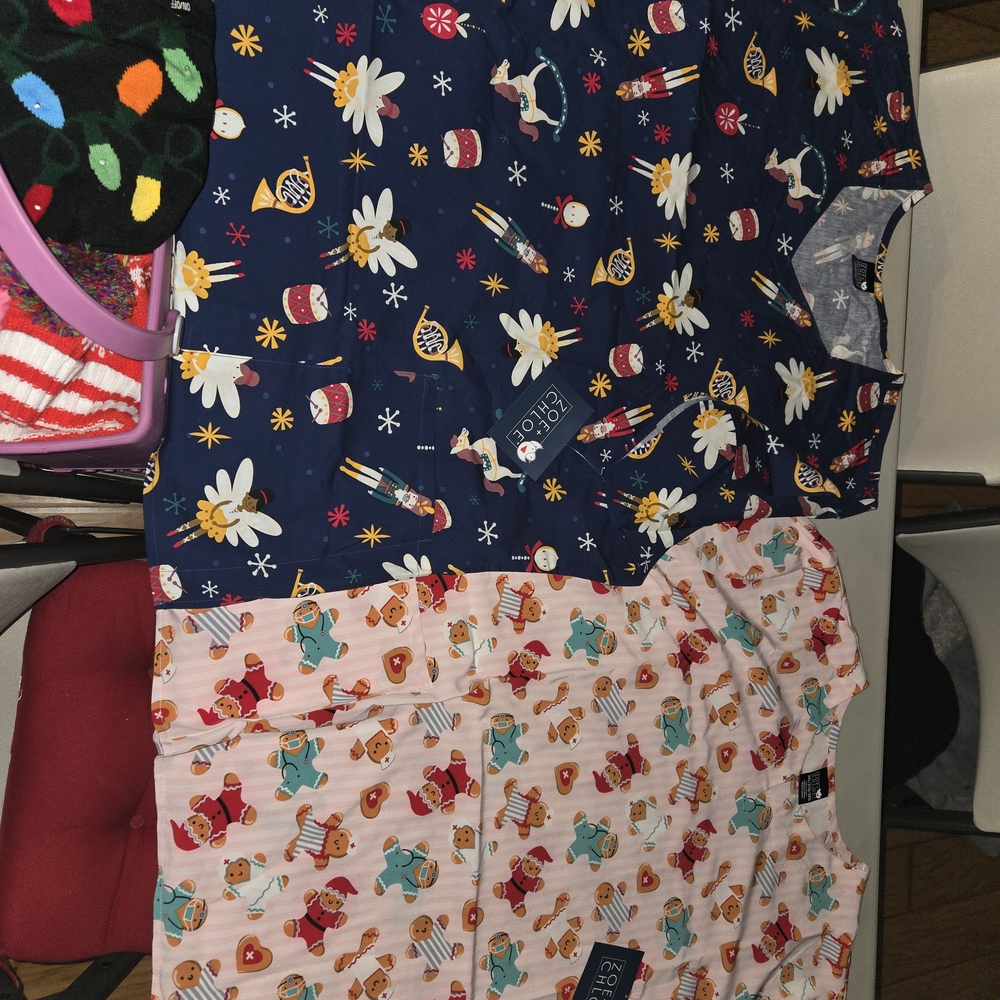 Christmas Scrubs - Colorful Women's Tops by Zoe & Chloe